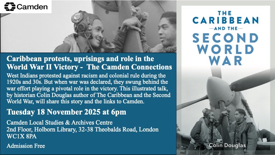 Will be talking next month about the Caribbean and the Second World War and the many Camden links. Join me at this <a href="/CamdenCouncil/">Camden Council</a> library event if you’re free. <a href="/bhmuk/">Black History Month 2025</a>  <a href="/LW_Books/">Lawrence Wishart Books</a>