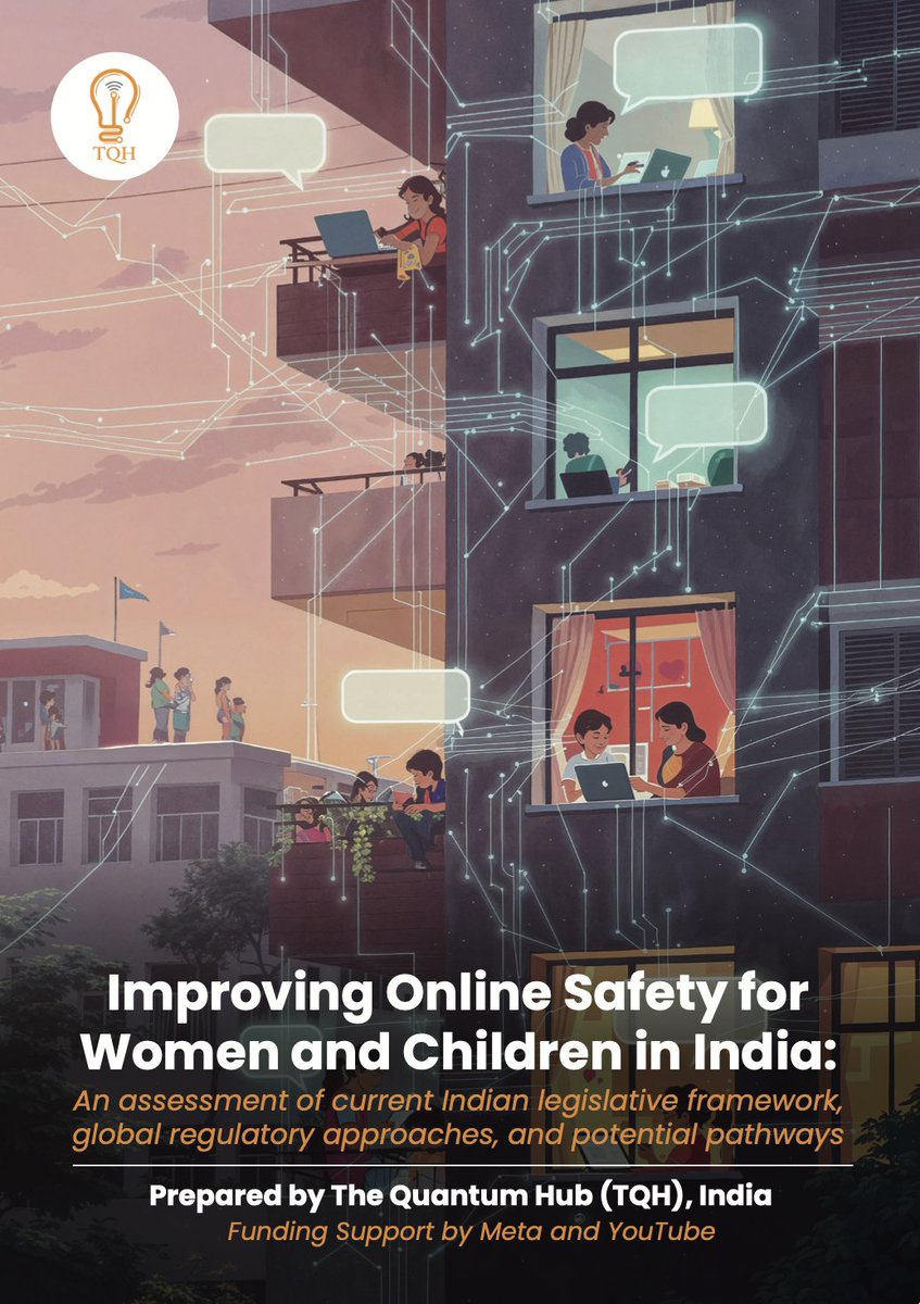 tqh_policy's tweet photo. We are excited to announce the release of our flagship report Improving online safety for Women and Children in India at the inaugural Trust and Safety India Festival today. This study is a labour of love, that we have undertaken over the past year. It maps all existing legislation in India that addresses online harms against women and children directly or indirectly. It also maps global regulatory and legislative developments around tech facilitated gender based violence and children's wellbeing. Based on these regulatory experiences, we propose a pathway for India to deliver better outcomes on online safety of women and children.

This report has been authored by Senu Nizar (@NizarSenu), Rhydhi Gupta(@RhydhiG), Manan Katyal, Tithi Neogi (@TithiNeogi), Devika Oberai (@_devikaoberai), Akanksha Ghosh(@AkankshaGhosh5) and Nikhil Iyer.(@nikhiliyer23) The research has been led by Sidharth Deb (@DebSidharth) and Aparajita Bharti (@BhartiAparajita).

We thank the @YouTube  and @Meta  public policy teams for supporting this project. We are also very grateful to all the stakeholders who participated in our discussions for giving their thoughtful inputs and suggestions. We thank the Centre for Social Research (@CSR_India) and Trust and Safety India Festival for giving a perfect platform to bring this work to life.

We look forward to your feedback and we hope that this informs policy discussions about making the internet a safer place for women and children in India.

Read the report here: https://t.co/u3CsG7NVtO

#platformregulation #safetybydesign #digitalrights