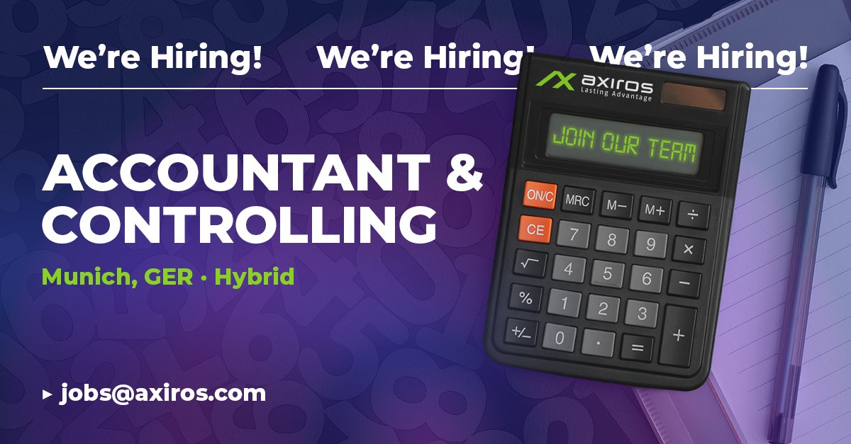 axiros1's tweet image. [Axiros Careers] Accountant &amp;amp; Controlling Professional

💚 Beyond the balance sheets, into the future – we are looking for an Accountant &amp;amp; Controlling professional to join our team! Apply now: zurl.co/b7XyR

#Hiring #AccountantJobs #Controlling #FinanceJobs