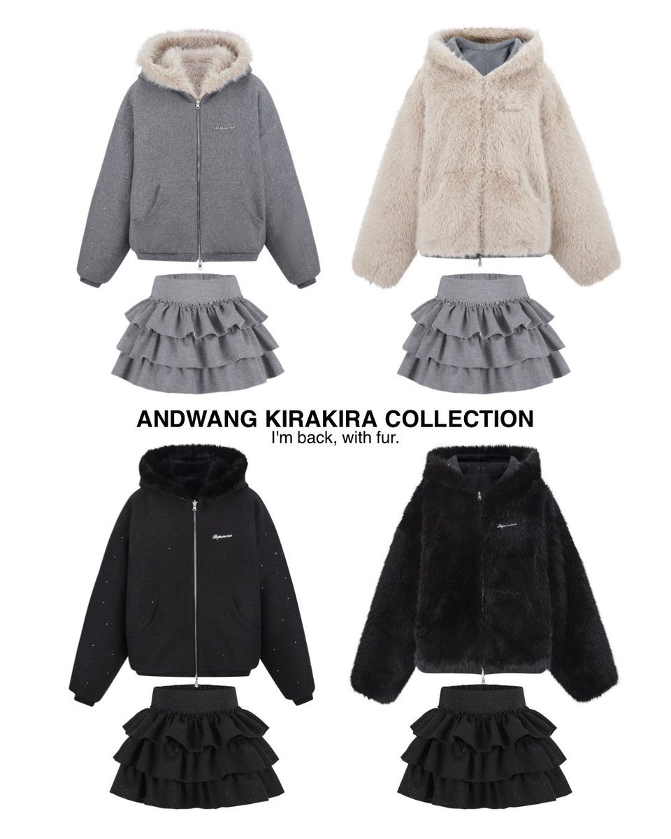 最終値下げ ANDWANG kirakira パーカー 新品未使用 andwang Kirakira 2way fur zip up ブラック - メルカリ