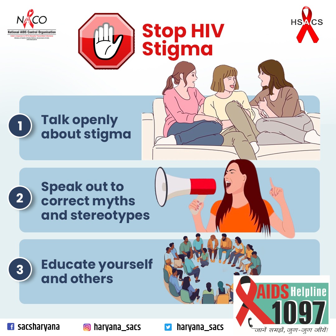 haryana_sacs's tweet photo. Fear discrimination, not HIV! Change comes from truth, not misconceptions. Let's break down the walls of stigma and spread awareness together.
#haryanasacs #HSACS #aidsawareness #hivawareness #naco https://t.co/B4qbXJgYXf