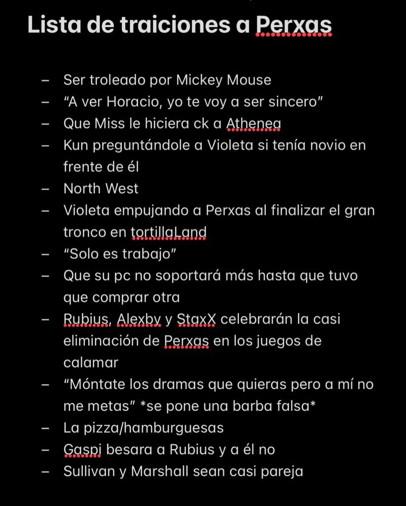 Mjoseeet's tweet photo. Está la tendencia de que el Kanye hizo una lista de traiciones y yo pienso que así sería la de Perxas 😂 https://t.co/uq5v5V0Ewr