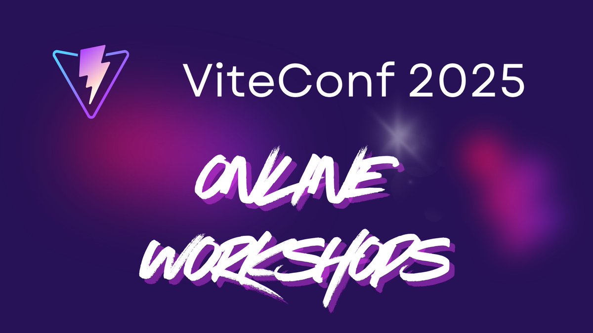 ViteConf's tweet image. Join the Online Workshops completely for FREE on Wed 8 October! signup right now 🔥

🚀 Markus Oberlehner - Visual Regression Testing with Vitest
🚀 Younes Jaaidi - Pragmatic Angular Testing with Vitest
🚀 Rom Brillout - Adding SSR to your Vite + Vue/React app

👉 More info &amp;amp;…