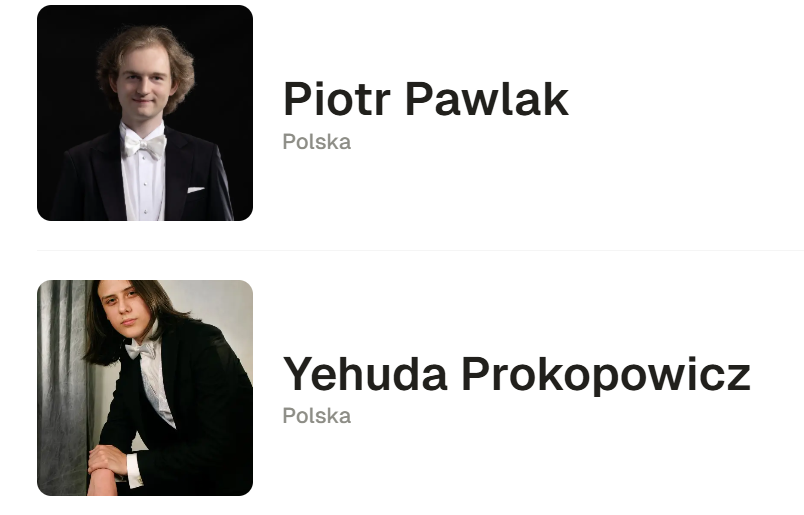 Robert_Kot_'s tweet image. 🎹 Pawlak, Prokopowicz, Sejbuk — dzisiejsi reprezentanci Polski.
Studiowali w Warszawie, Bydgoszczy, Katowicach.
Trzej pretendenci, trzy szkoły, jeden rytuał.
#ChopinFortepiany #EtapI #Polska