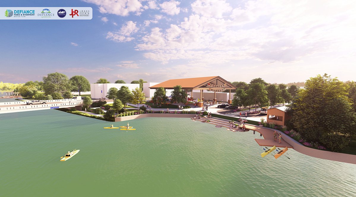 JPR1Source's tweet image. We’re excited to share the final 3D renderings for the Defiance Parks &amp;amp; Riverfront Master Plan! This project has been such a rewarding journey – from early ideas to a thoughtful vision shaped alongside an incredible team and community. #DefianceOH #MasterPlanning #JPRProjects