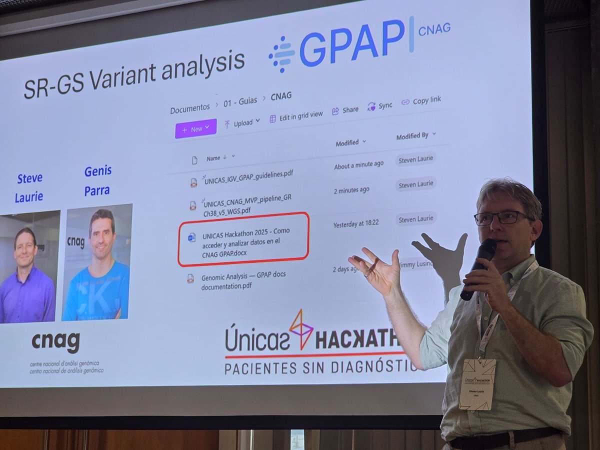 cnag_eu's tweet image. 💜Latest update from #Unicas_Hackathon: 
3⃣ diagnoses already achieved!

💪In the months ahead, we hope to find answers for the remaining families, with the collaboration of this team of over 100 experts and the genomic data sequenced and analysed by CNAG

#RareDiseases #Research