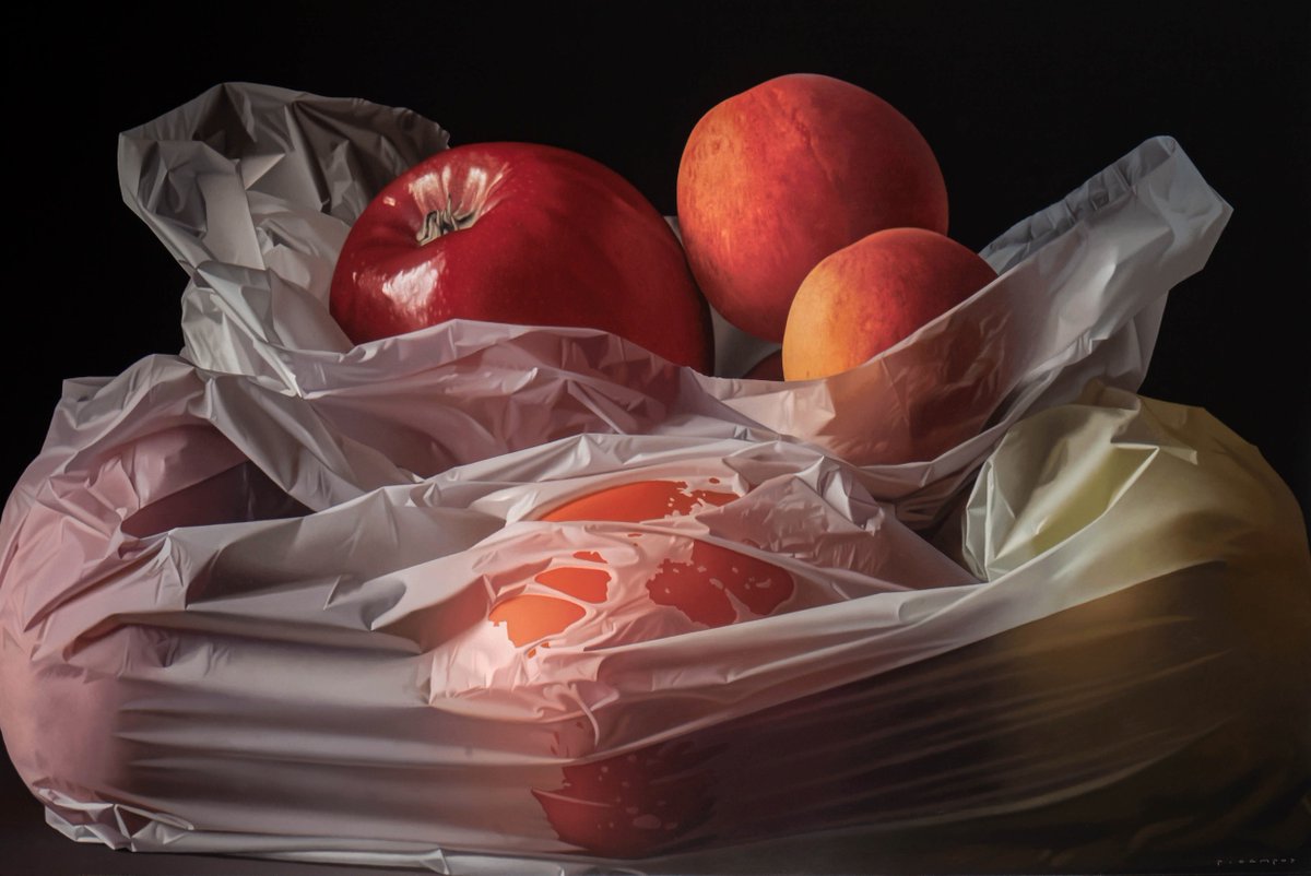 plusonegallery's tweet image. New painting by #PedroCampos! 'Apples and Peaches' oil on linen, 100 x 150 cm is now available  in the gallery .

For any enquiries or further information email info@plusonegallery.com

#plusonegallery #hyperrealism #painting