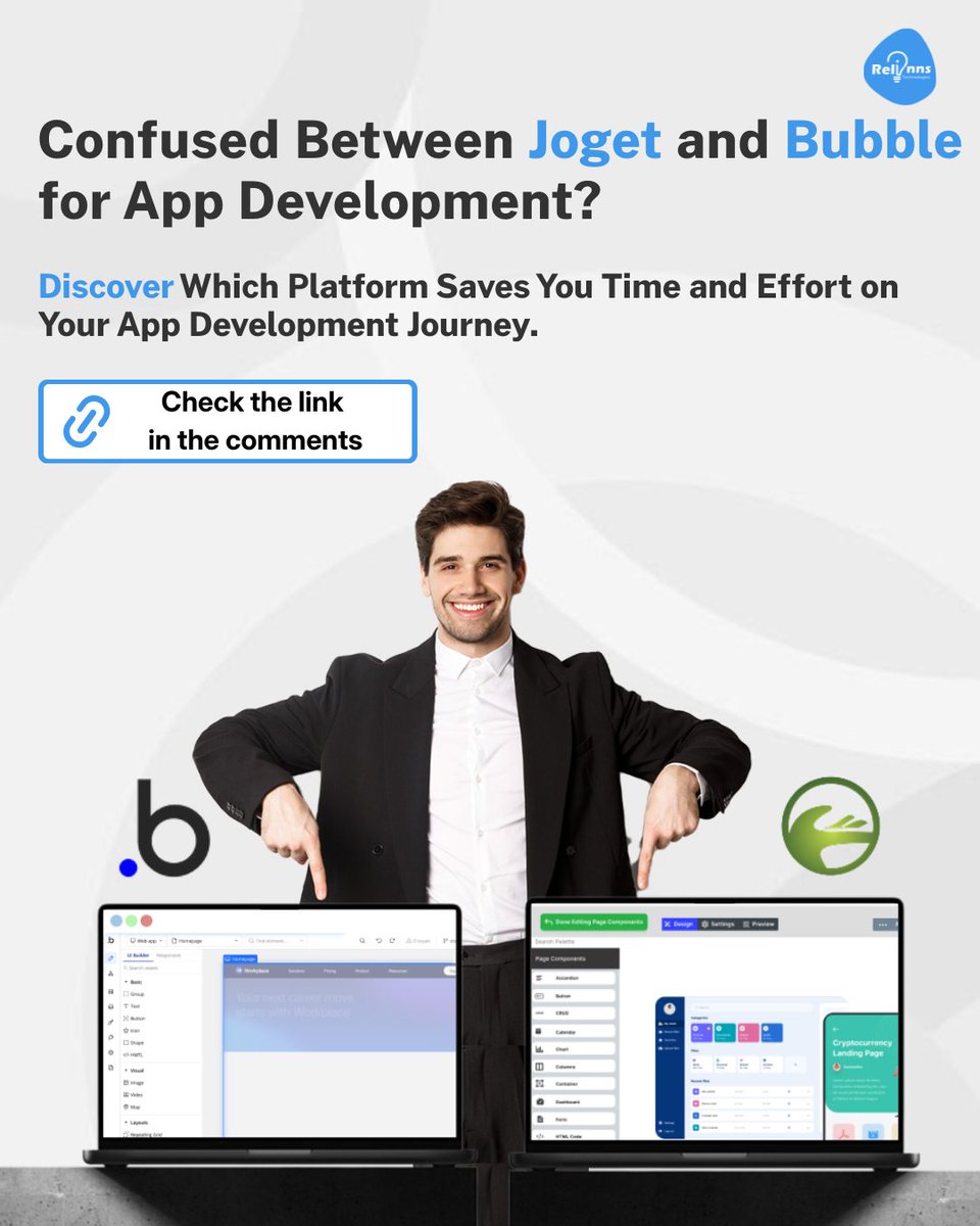 Relinns's tweet image. Don't let confusion hold you back! 🙂↔️
Want to know which platform (𝗝𝗼𝗴𝗲𝘁 𝗢𝗿 𝗕𝘂𝗯𝗯𝗹𝗲) is a game-changer for you?
Check out the full comparison now!👇
𝙇𝙞𝙣𝙠 𝙞𝙣 𝙩𝙝𝙚 𝙘𝙤𝙢𝙢𝙚𝙣𝙩𝙨!
Joget, Inc.
#JogetVsBubble
#NoCodeDevelopment #NoCodePlatforms