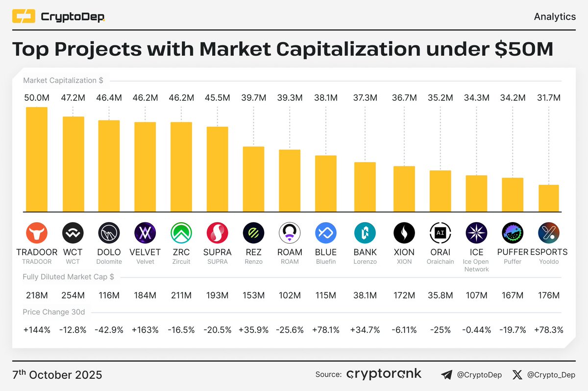 ⚡️ 市值低於5000 萬美元的頂級項目$TRADOOR $WCT $DOLO $VELVET $ZRC $SUPR | KuCoin