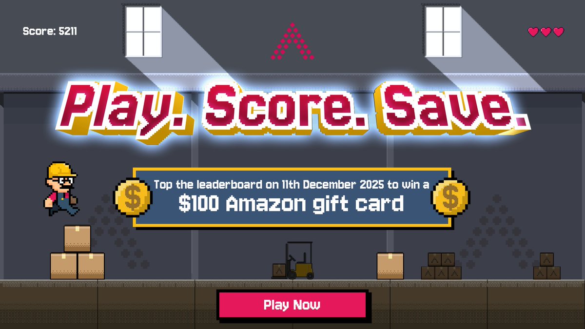 In Downtime Dash, dodge hazards, grab critical spares and fight your way up the leaderboard 👷‍♂️

Score high to unlock a discount – and if you’re sitting at the very top on 11th December 2025, you’ll win a $100 Amazon voucher (T&amp;Cs apply) 🏆

👉 bit.ly/3KxWRaN