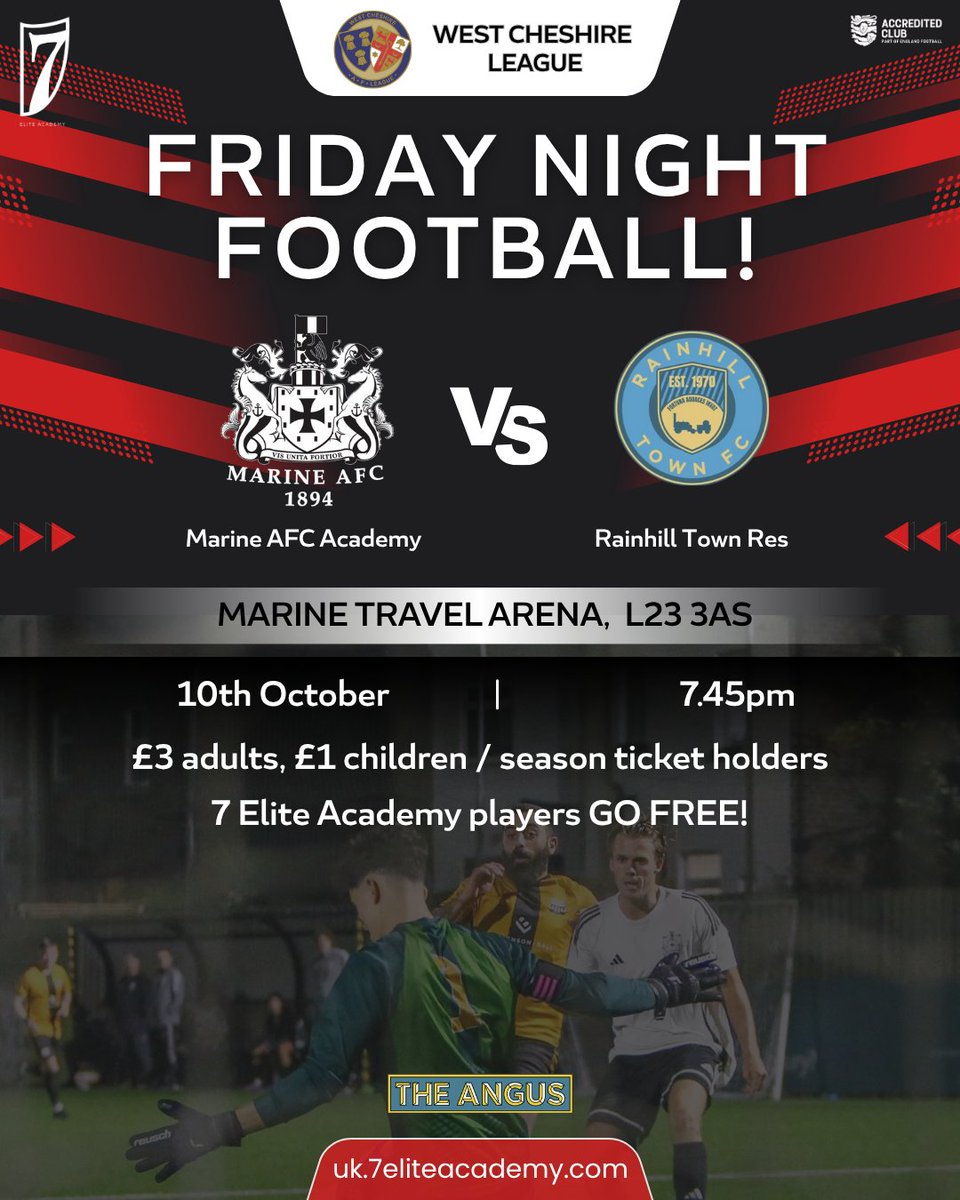 7 Elite Academy - United Kingdom (@7eliteacademyuk) on Twitter photo PHOTOS OF THE DAY π¬π§ πΊπΈ Our #PlayerPathway partners <a href="/MarineAFC/">Marine Football Club</a> Academy host <a href="/RainhillTownFC/">Rainhill Town FC</a> Res in a rearranged game on Friday β½
β° October 10, 7.45pm
π Marine Travel Arena
π Β£3 adults, Β£1 children / season ticket holders
π 7 Elite Academy players FREE!
#7EliteAcademy PHOTOS OF THE DAY π¬π§ πΊπΈ Our #PlayerPathway partners <a href="/MarineAFC/">Marine Football Club</a> Academy host <a href="/RainhillTownFC/">Rainhill Town FC</a> Res in a rearranged game on Friday β½
β° October 10, 7.45pm
π Marine Travel Arena
π Β£3 adults, Β£1 children / season ticket holders
π 7 Elite Academy players FREE!
#7EliteAcademy
