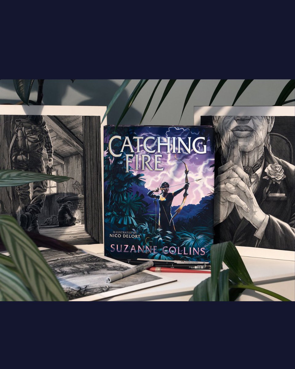 HungerGamesBks's tweet image. Suzanne Collins’s Catching Fire has a whole new look in this illustrated edition, thanks to the beautiful artistry of Nico Delort. To quote Kirkus Reviews in a starred review, this is “a work that will be treasured by old and new fans alike.” Get it now: thehungergames.com/?eml=TGB/smd/2…