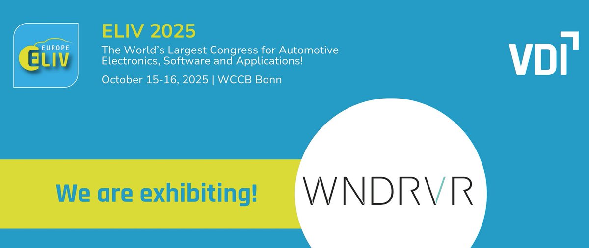 WindRiver's tweet image. Looking forward to next week&apos;s ELIV 2025! Visit us in Stand 18B to learn how Wind River supports the software foundation for next-gen mobility!

📅Book a meeting here: explore.windriver.com/eliv-congress-…

#DevOps #CloudNative #SoftwareDefinedVehicles #SDV