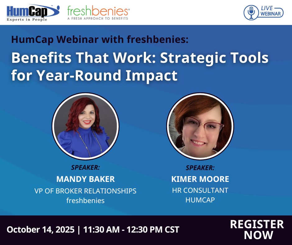 HumCap LP (@humcaplp) on Twitter photo Open enrollment season is fast approaching—is your benefits strategy ready? Join HumCap + <a href="/freshbenies/">freshbenies</a> NEXT WEEK 10/14 for a timely webinar on building benefits strategies that drive engagement and reduce costs.🔗Register: na2.hubs.ly/H01rxLW0
#HR #benefits #openenrollment Open enrollment season is fast approaching—is your benefits strategy ready? Join HumCap + <a href="/freshbenies/">freshbenies</a> NEXT WEEK 10/14 for a timely webinar on building benefits strategies that drive engagement and reduce costs.🔗Register: na2.hubs.ly/H01rxLW0
#HR #benefits #openenrollment