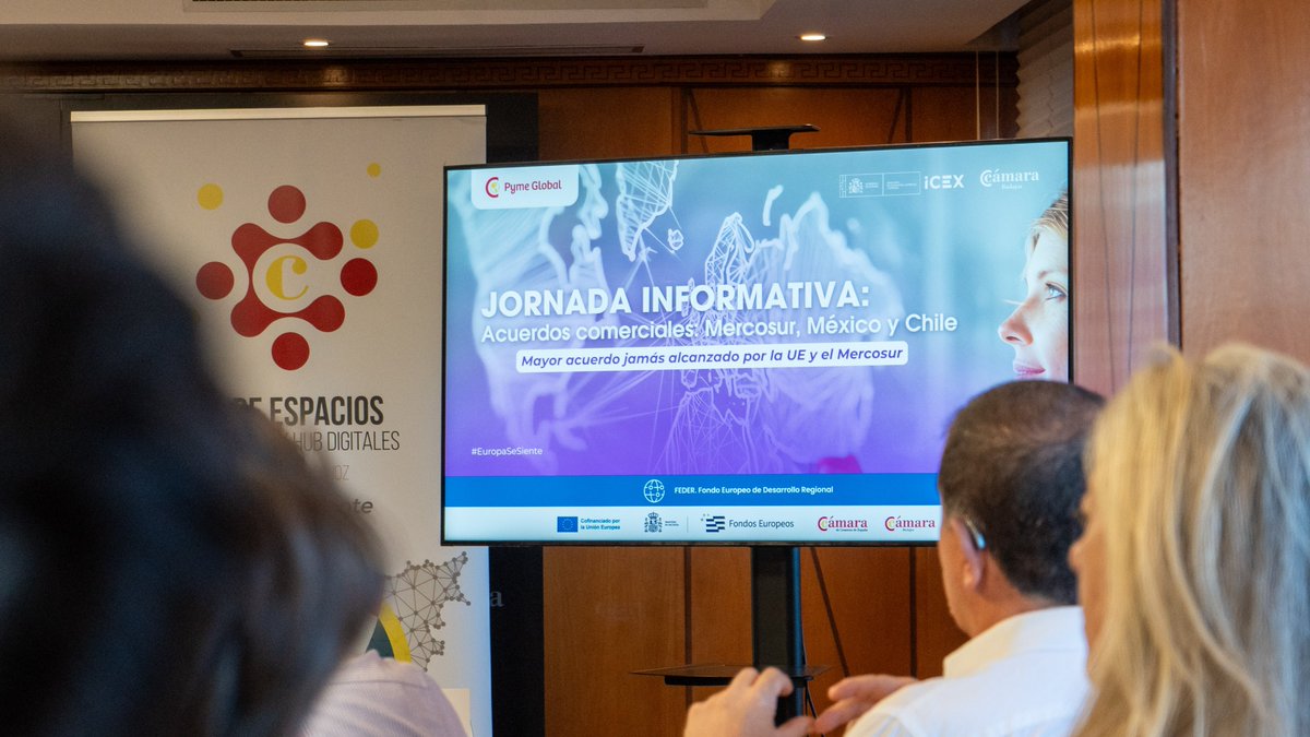 🇪🇺 Nueva jornada informativa para acercar a las empresas extremeñas las oportunidades que ofrecen los acuerdos comerciales de la UE con Mercosur, México y Chile.   

Organizada por la Dirección Territorial de Comercio en Extremadura <a href="/SE_Comercio/">Secretaría de Estado de Comercio</a> e @ICEX, junto a <a href="/CamaradeBadajoz/">Cámara de Comercio de Badajoz</a>.