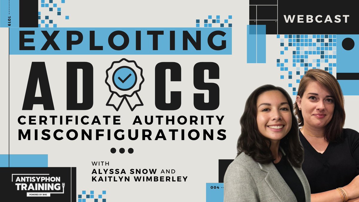 Antisy_Training's tweet image. What risks arise from adding Domain Users to a template’s Enroll ACL? Share your top 3! 🔥 Last chance to join us on Oct 15 @ 12:00 pm ET! events.zoom.us/ev/AsbybLz-COO…