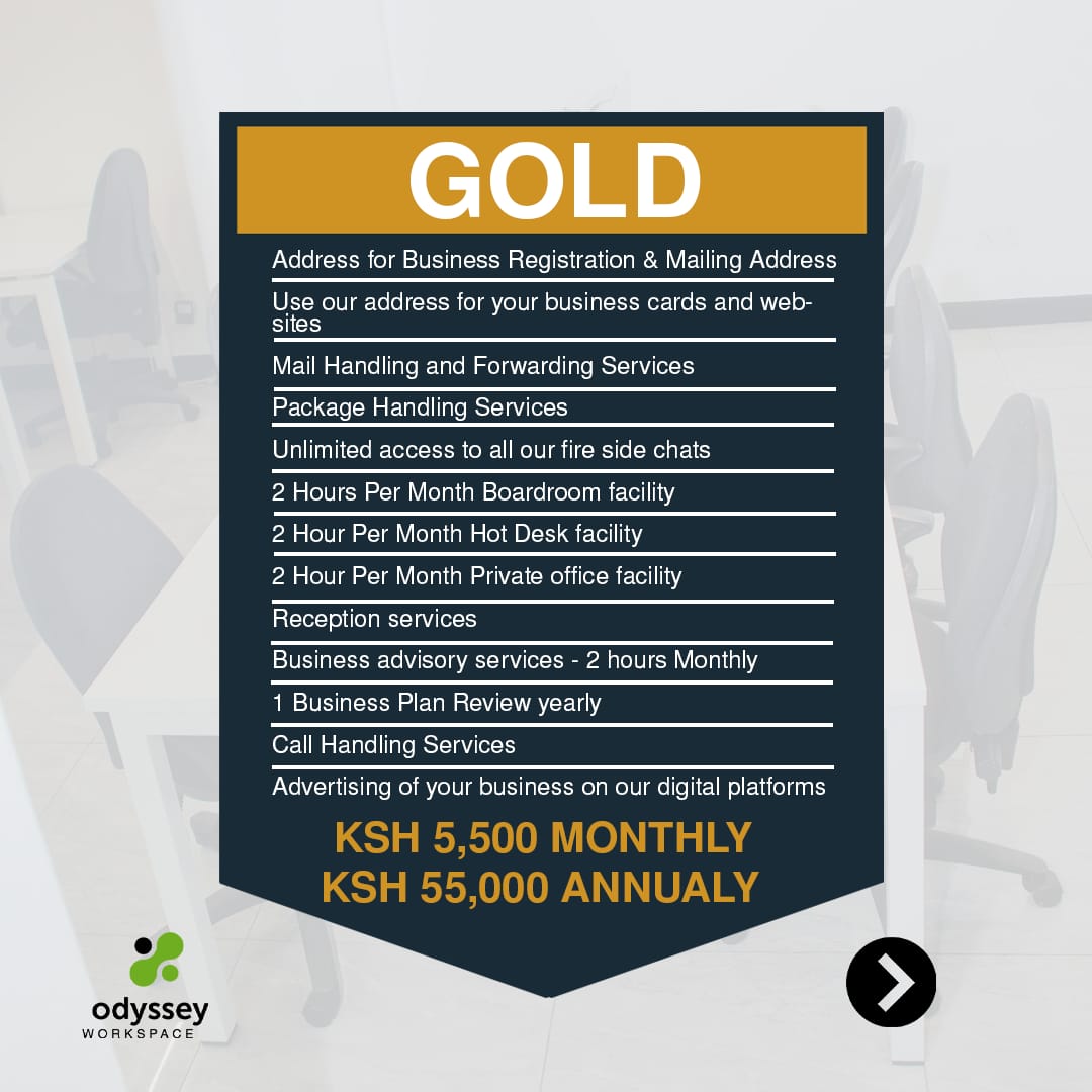 Run your business from anywhere 🌍
Odyssey virtual offices give your brand a professional and prestigious address without the overhead costs
Visit us today;
📍Applewood Adams, 10th floor, suite 1011, Ngong Road 
📩hello@odysseyworkspace.com
📞+254745230378 / +254113842104