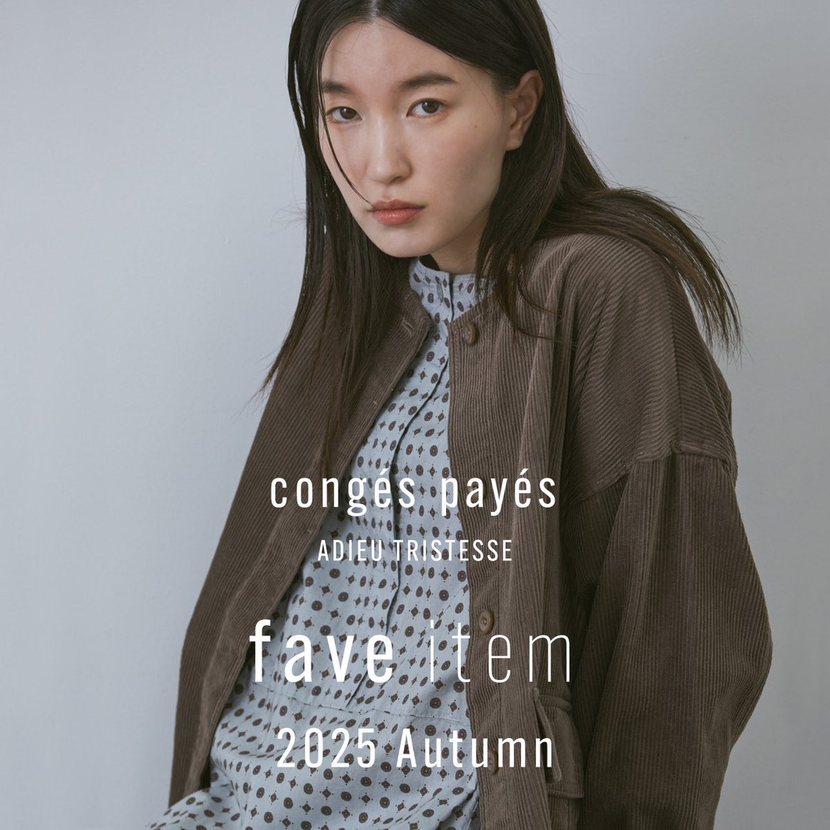 conges payes ADIEU TRISTESSE ノーカラーコート 紺