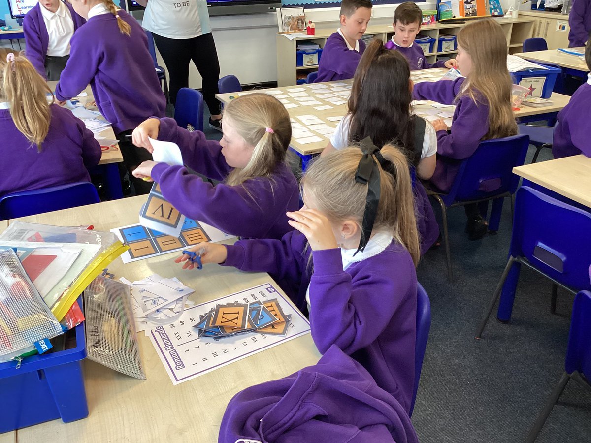We are learning about Roman numerals in maths. We played a matching game to work out the numbers.
