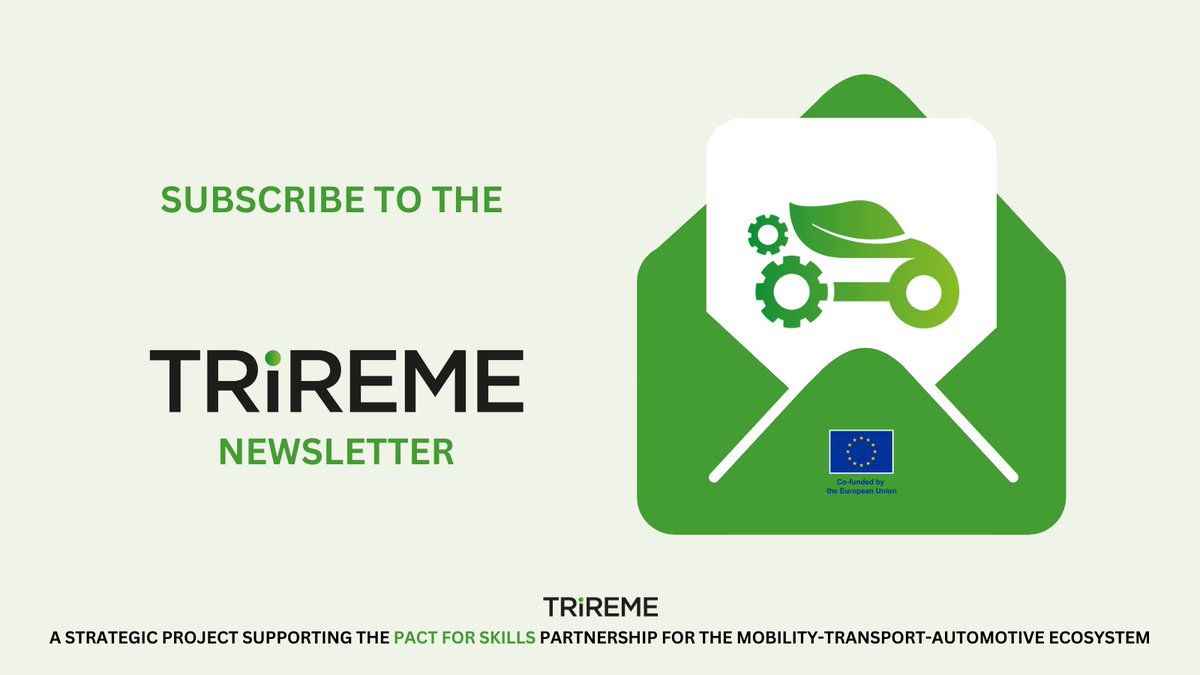 ProjectTrireme's tweet image. 🚗💡 Stay ahead in the #AutomotiveMobility sector!
 
TRIREME is shaping digital &amp;amp; green skills for the future.

Get exclusive insights on industry trends, training, and key events!  👇

project-trireme.eu/en/newsletters…

#AutomotiveMobility #Skills #FutureOfWork #ErasmusPlus
