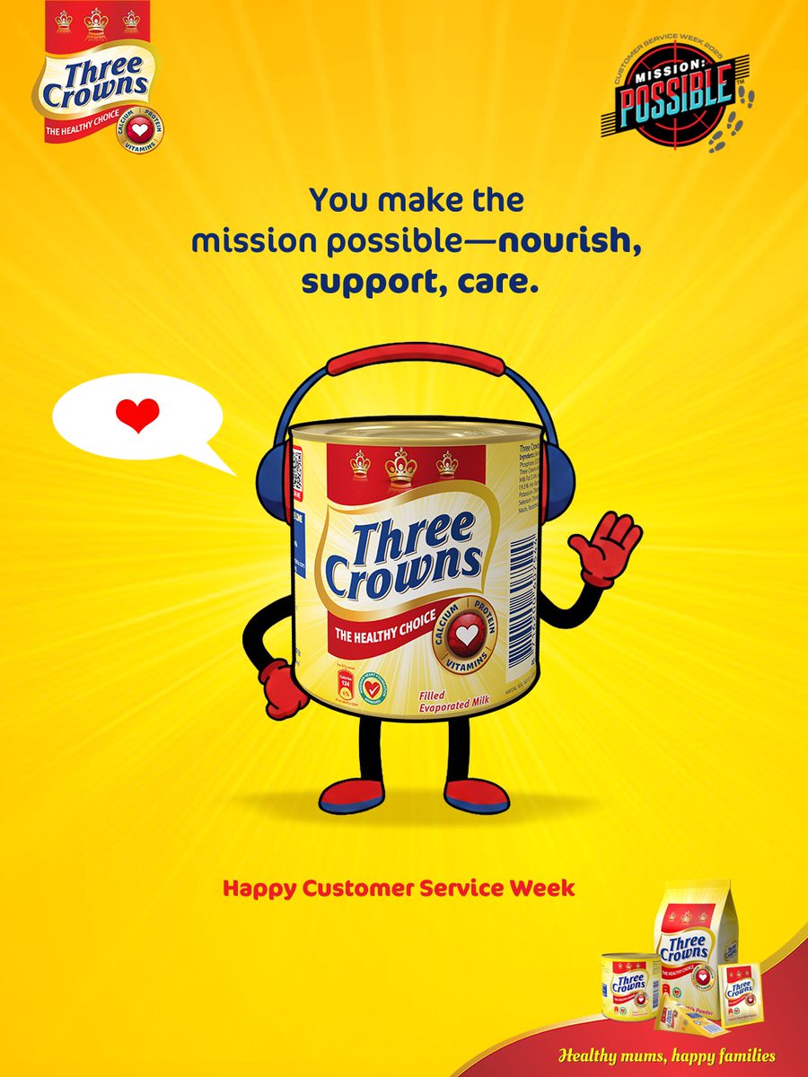 3crownsmilk's tweet photo. Here is to you our esteemed customer and the heartbeat of the home! 

Thank you for making the mission possible!

Happy Customer service week!

#CustomerServiceWeek #ThreeCrownsMilk #Treasurebeyondmeasure https://t.co/rDfIl5Vn4d