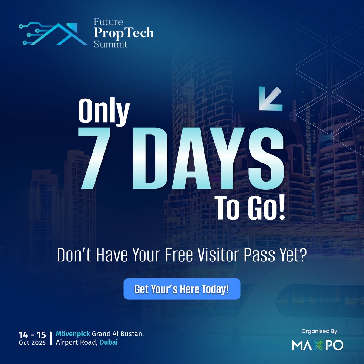 Future_Proptech's tweet image. The countdown has begun! Only 7 𝐝𝐚𝐲𝐬 𝐭𝐨 𝐠𝐨 until the 𝐅𝐮𝐭𝐮𝐫𝐞 𝐏𝐫𝐨𝐩𝐓𝐞𝐜𝐡 𝐒𝐮𝐦𝐦𝐢𝐭 2025 kicks off in 𝐃𝐮𝐛𝐚𝐢.

𝐆𝐞𝐭 𝐲𝐨𝐮𝐫 𝐅𝐑𝐄𝐄 𝐕𝐢𝐬𝐢𝐭𝐨𝐫 𝐏𝐚𝐬𝐬 𝐍𝐨𝐰: futureproptechsummit.com/register?type=…

#FPS25 #FuturePropTechSummit #PropTech #RealEstateInnovation