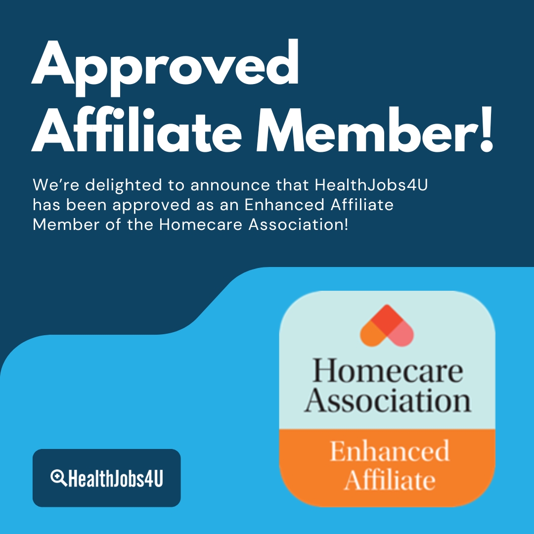 HealthJobs4U's tweet photo. We’re delighted to announce that HealthJobs4U has been approved as an Enhanced Affiliate Member of the Homecare Association!

🔗 Find out more about how we can support your recruitment needs: 

https://t.co/kiYFQuLaJE https://t.co/PUywl1CaOo
