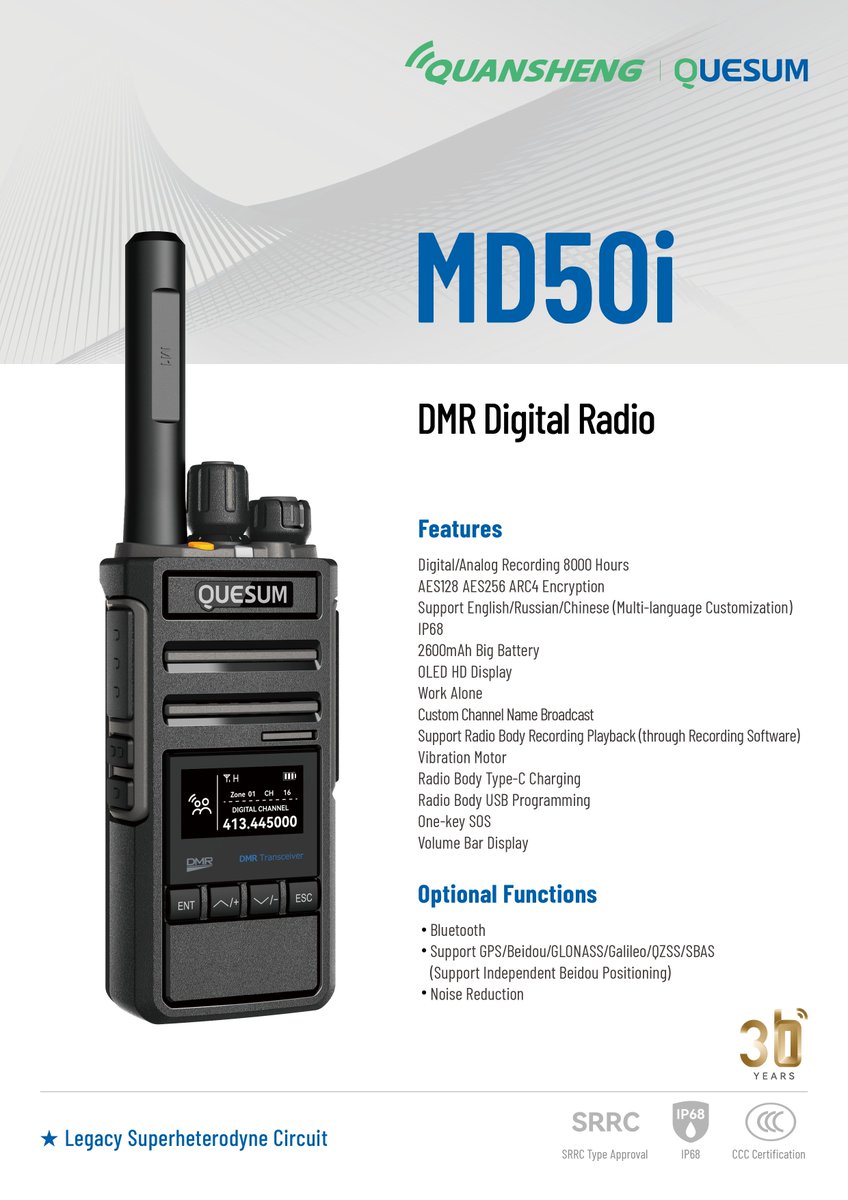 QuanshengRadios's tweet image. QUESUM Industry DMR 5W Radio New Arrival MD50i