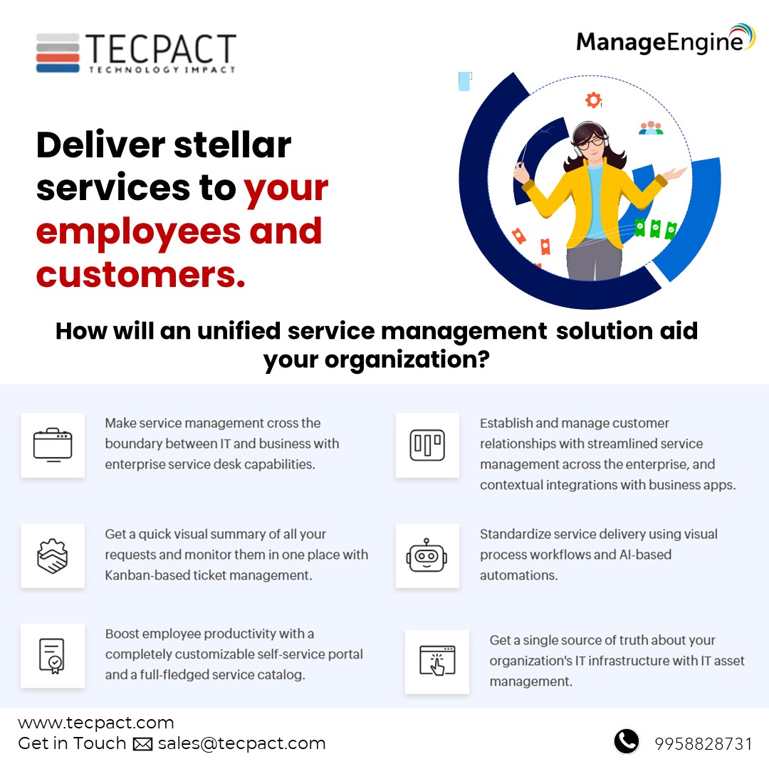 Tecpact's tweet image. #ManageEngine

▶️ Deliver stellar services to your employees and customers.

How will an unified service management solution aid your organization?

#Tecpact #TecpactTechnologyImpact #ITtechnologySolutions #Licensing #ITSecurity #CloudAndDCsolutions #TechnologyServices