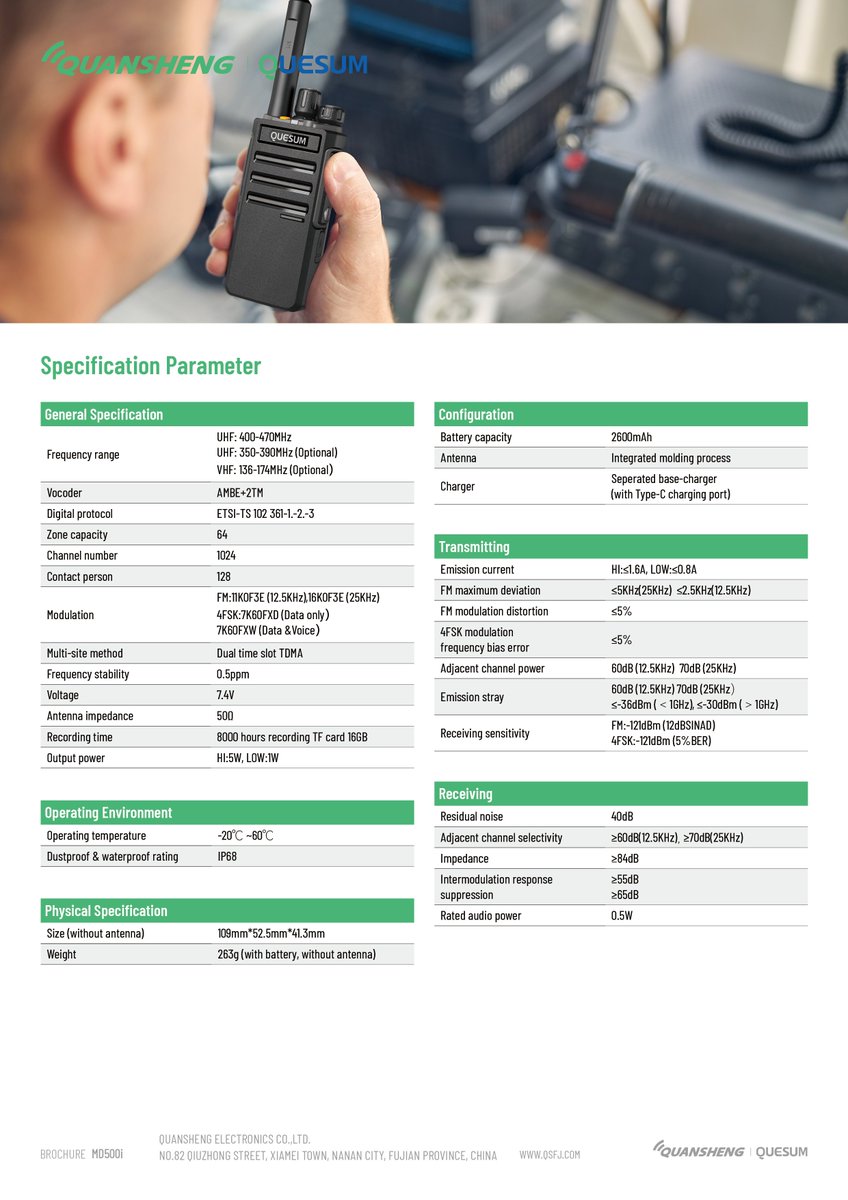 QuanshengRadios's tweet image. QUESUM Industry DMR 5W Radio New Arrival MD500i