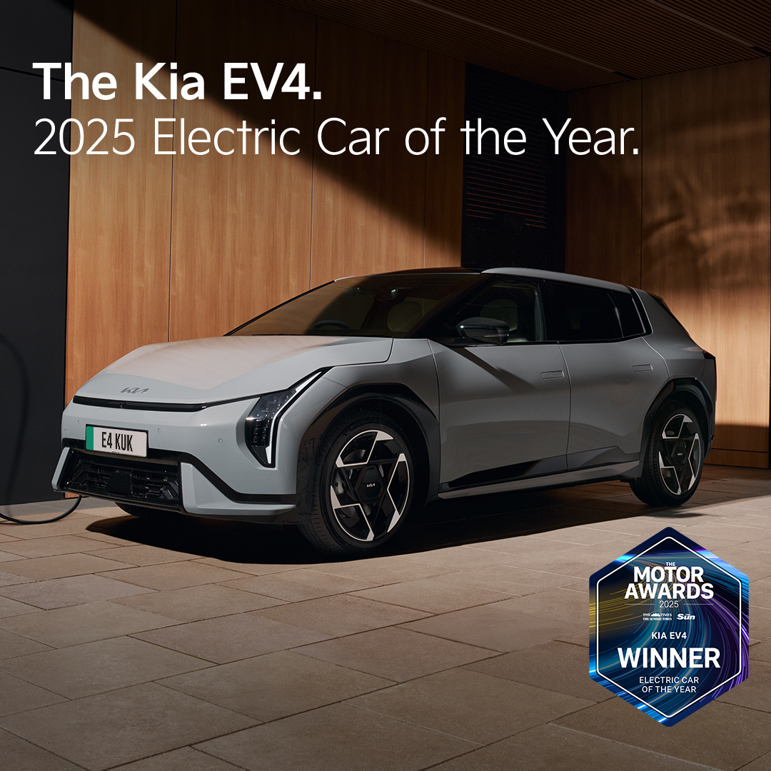 We're excited to announce the EV4 is ‘Electric Car of the Year’ at the News UK Motor Awards 2025! 🏆 Discover why it won: ⚡ kia.com/uk/new-cars/ev4