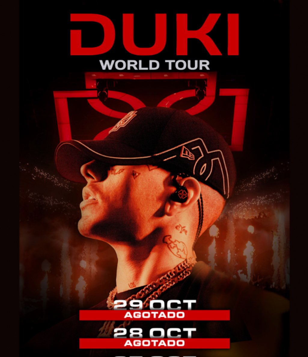 Se venden 2 entradas para duki el 28 de octubre en el Movistar Arena