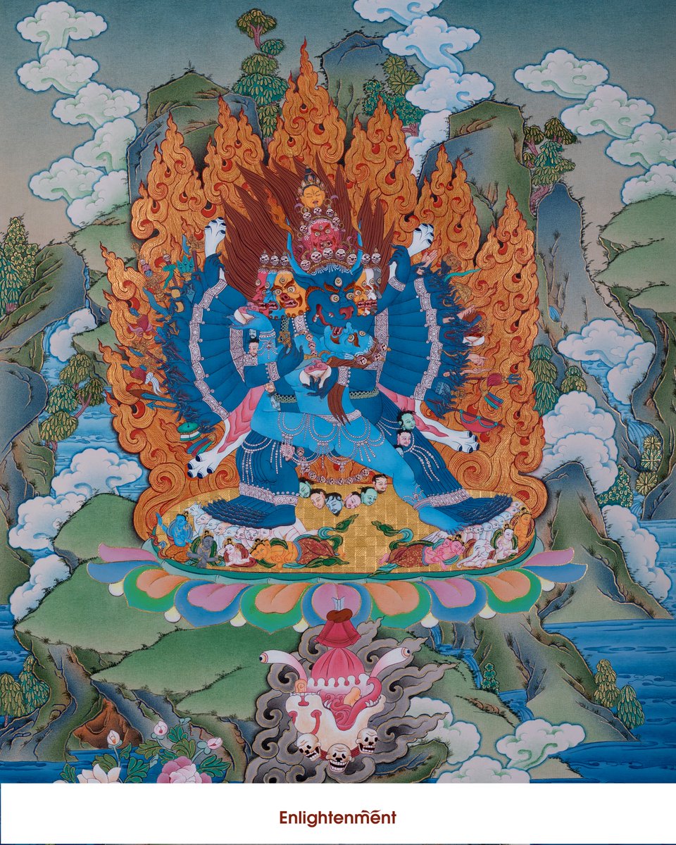 🌸 “When the heart opens to the divine, every obstacle fades.” 🌸

May Yamantaka’s blessings bring courage, clarity &amp; unshakable peace into your life. ✨🙏

SKU: 17338 | 20101P

[enlightenmentthangka, yamantaka thangka, buddhist thangka art, tibetan buddhist thangka]