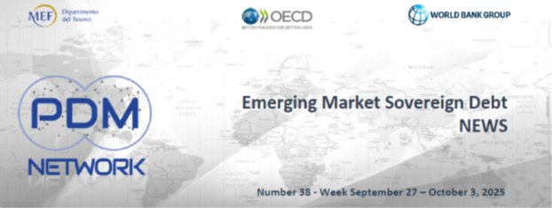 📣The Emerging Market Debt  News - Weekly Newsletter n. 38, 2025 -🗓️ Week Sep 27-Oct 3
is now available here👉shorturl.at/VnNGw
📝Subscribe to our newsletters 
 👉bit.ly/495cxJG
#publicdebt #sovbonds #EmergingMarkets
<a href="/MEF_GOV/">MEF</a>
<a href="/OECD/">OECD ➡️ Better Policies for Better Lives</a>
<a href="/WorldBank/">WorldBank</a>