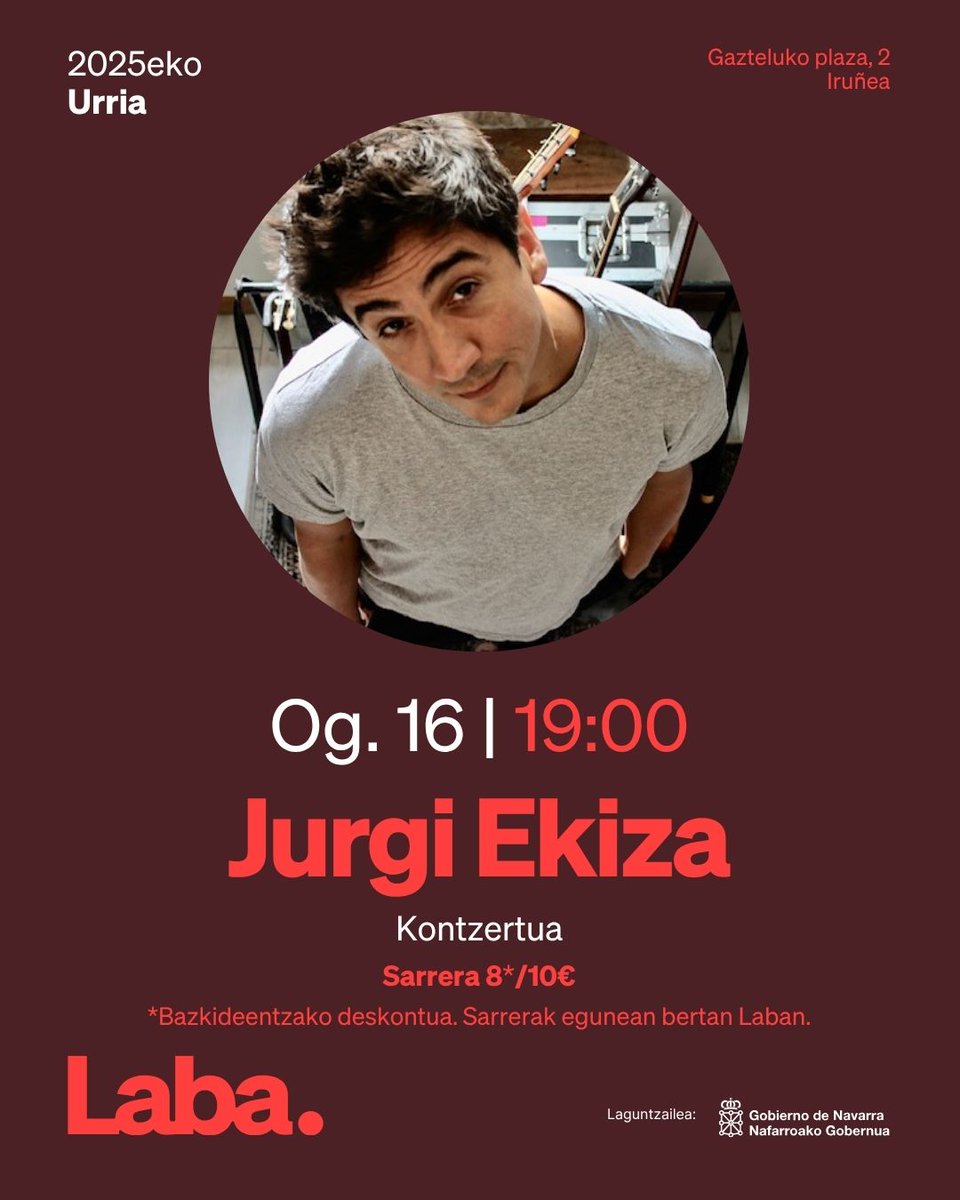 🎸 Jurgi Ekizak (Willis Drummond) bakarkako bigarren lana isolamenduan prestatu du: Argitzala. Ezsenatokian bakarrik, modu intimista eta gordinean. Aukera berezia izanen da diska berria zuzenean gozatu eta bizitzeko.
📅 Urriak 16, osteguna.🎟️ Sarrera: 8*€/10 € (*bazkideentzat).