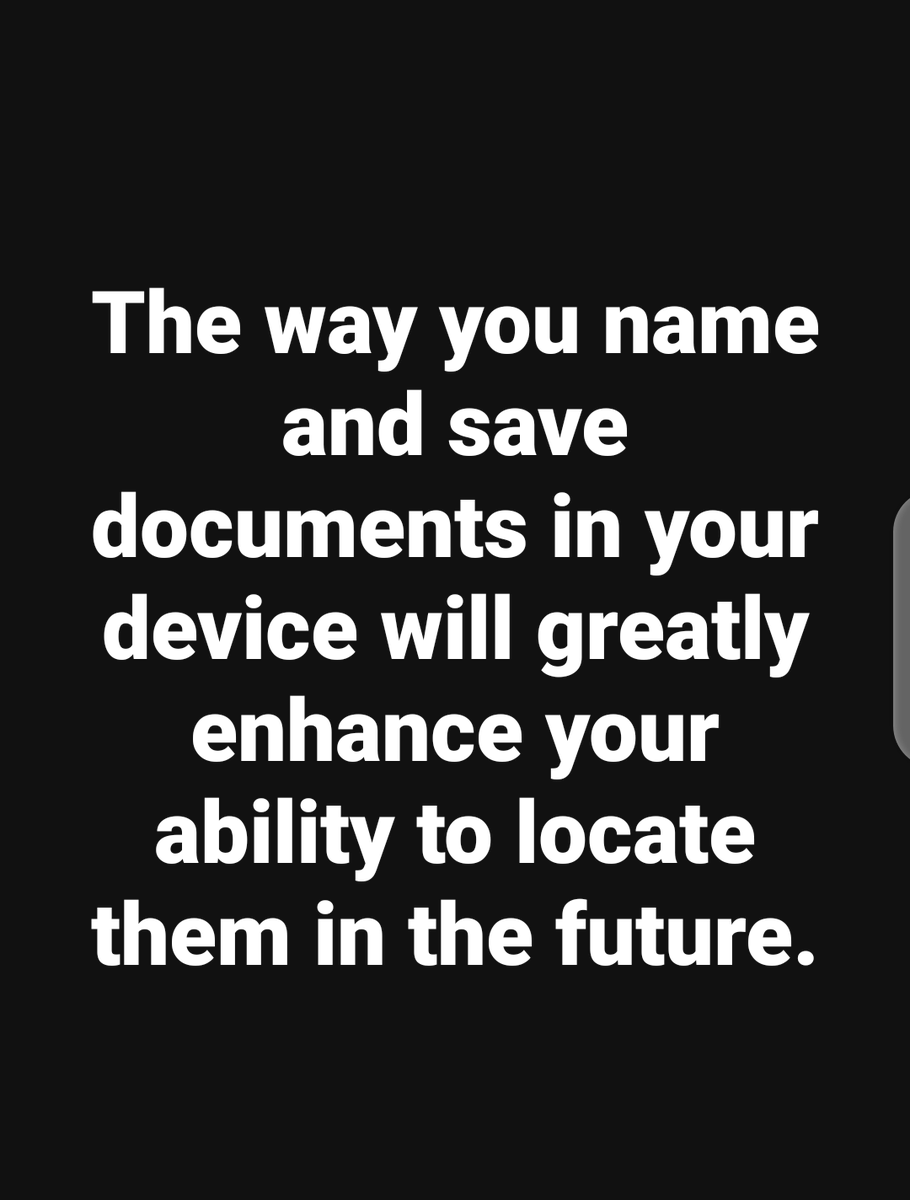 iefeturi's tweet photo. If you rush to name it 'anyhow' and you rush to save it 'anywhere', you will spend more time to look for it when you need it, especially if you can't remember how and where you saved it.
That time, both the document and your device will do you anyhow 😁 https://t.co/SYH7dW9R9a