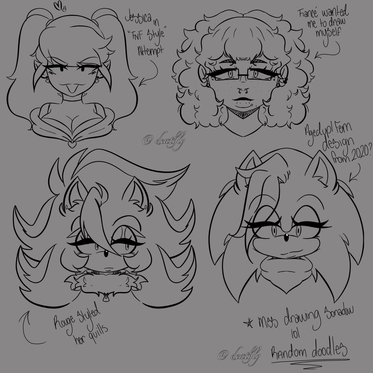 Random doodles I did since I’m too sick to do anything big atm 🫠😔 #fnf #sonadowyuri