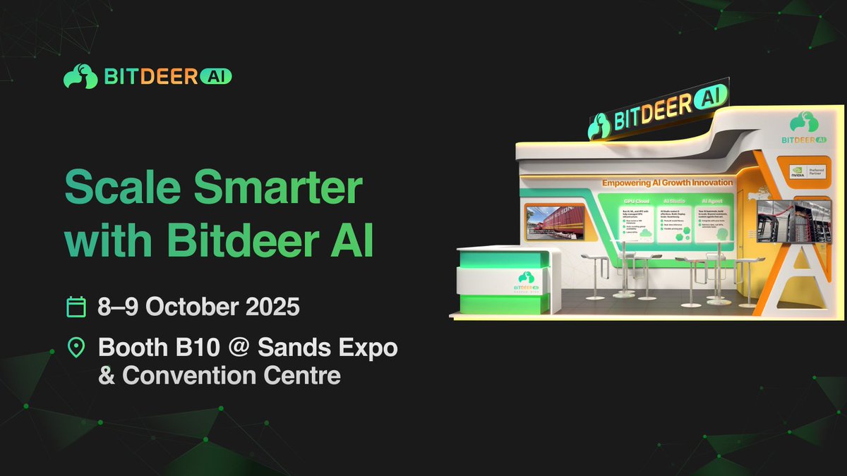Bitdeer_AI's tweet image. Tomorrow’s the day! We&apos;re ready for Big Data &amp;amp; AI World 2025 at Sands Expo, right here in the heart of Singapore🇸🇬.

Come and stop by Booth V10 to experience the power of neocloud and AI agents driving enterprise innovation. We will also have exclusive giveaways and interactive…