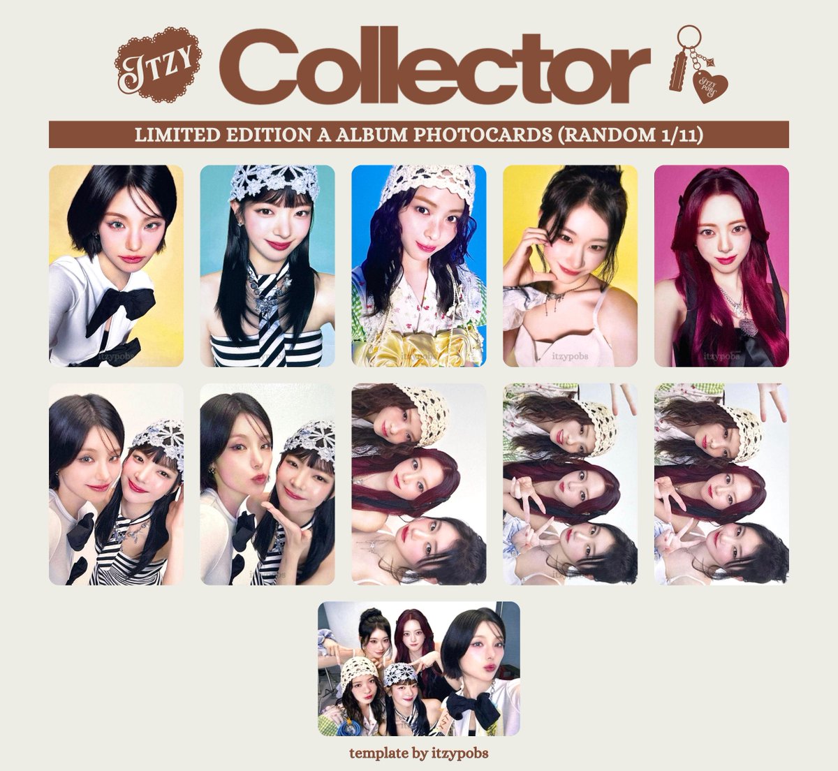 🤎 ITZY COLLECTOR limited edition A album photocards template
