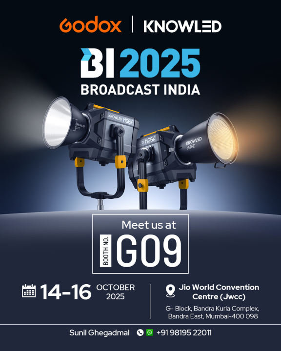 GodoxGlobal's tweet photo. 🎥 Broadcast India 2025 — See you there!
Discover Godox KNOWLED: high-output, cinematic lighting built for film &amp; broadcast pros.
✨ Meet us in Mumbai!
🧭 Booth G09
🗓 Oct 14–16
📍 Jio World Convention Centre
#Godox #KNOWLED #BroadcastIndia2025 #FilmLighting https://t.co/VRWv1un3Md