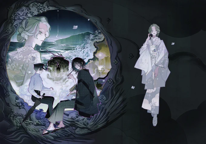 『文豪は鬼子と綴る 弐 幻想列車編』嗣人/著 装画を担当いたしました