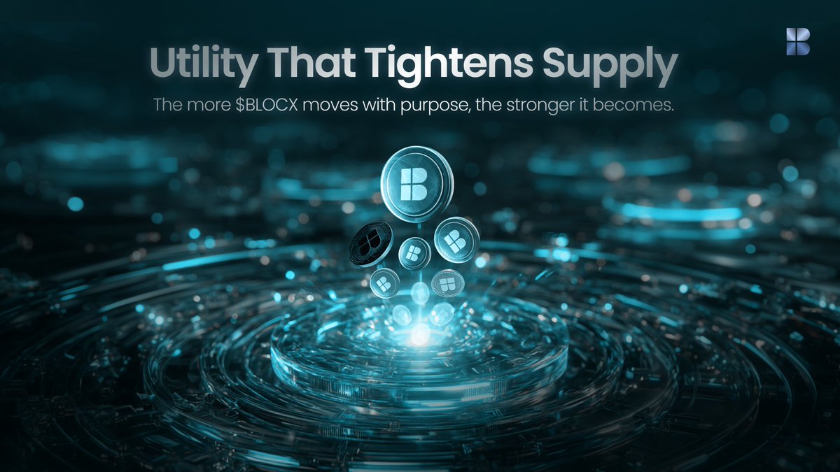 BLOCX_TECH's tweet image. Utility that tightens supply.

Stake it → locked.
Use it → routed to work.
Save it → off the market.

The more $BLOCX moves with purpose, the less sits idle.

Less float. More force. 🔄