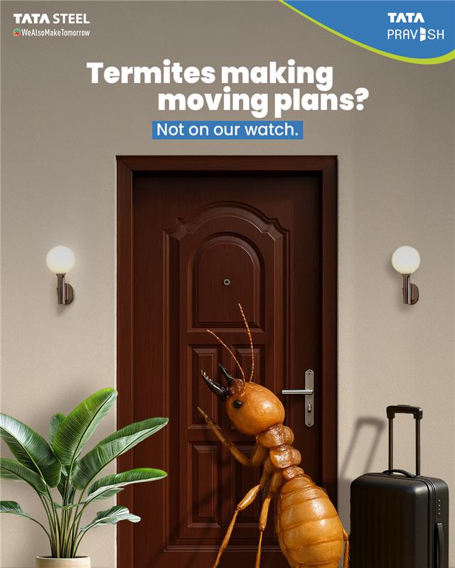 Termites making a move?
Sorry bugs, this house is already booked!
With Tata Pravesh steel doors, termite troubles don’t even get past the gate.

Strong. Stylish. Termite-resistant.
.
.
#TataPravesh #AkelaHiKaafiHai #AHKH #TermiteResistant #TataPraveshSteelDoors #TermiteProof