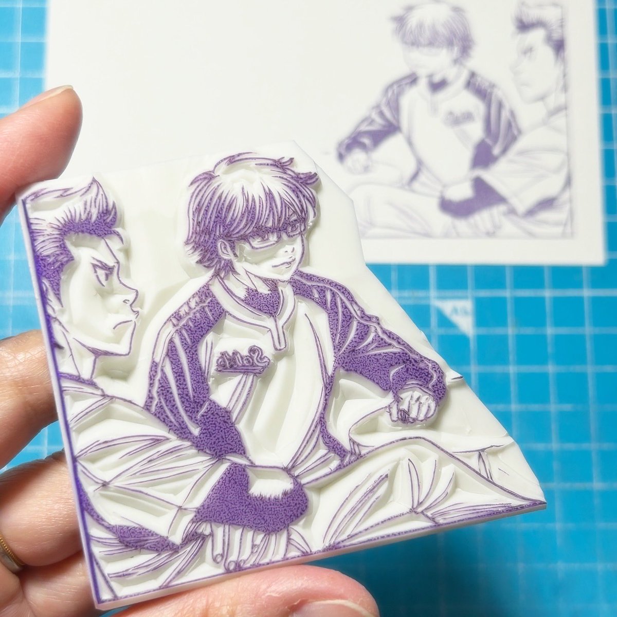 taimeshi_stamp's tweet image. #消しゴムはんこ
御幸先輩 536個目⚾️
もっち先輩といっしょ 
     - ̗̀(*˘ᵕ˘*)˘ᵕ˘*) ̖́-
 #ダイヤのA #御幸一也 #倉持洋一
鯛めしの消しはん