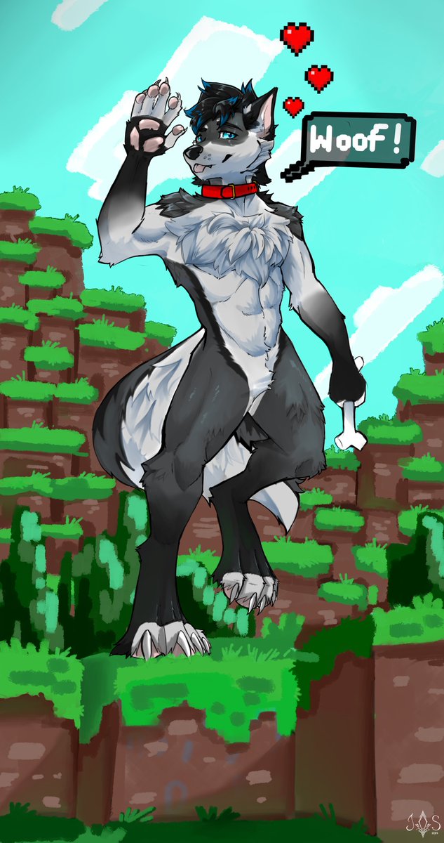 Art Raffle for SIGG from telegram! :3

 This Minecraft Wolf looks... differently 👀