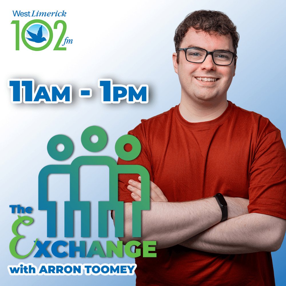 💬🎙️ 𝗧𝗵𝗲 𝗘𝘅𝗰𝗵𝗮𝗻𝗴𝗲 𝘄𝗶𝘁𝗵 𝗔𝗿𝗿𝗼𝗻 𝗧𝗼𝗼𝗺𝗲𝘆 – today at 𝟭𝟭𝗮𝗺 on 𝗪𝗲𝘀𝘁 𝗟𝗶𝗺𝗲𝗿𝗶𝗰𝗸 𝟭𝟬𝟮𝗙𝗠! Conversation, community &amp; the topics that matter to West Limerick. 
Listen live 👉 westlimerick102fm.ie
#WestLimerick102FM #TheExchange #ArronToomey