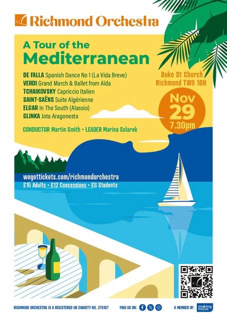 Our next concert flyer has just dropped. Keep an eye out for it across the borough! Tickets are on sale online now. Scan the QR code. ⬇️⬇️