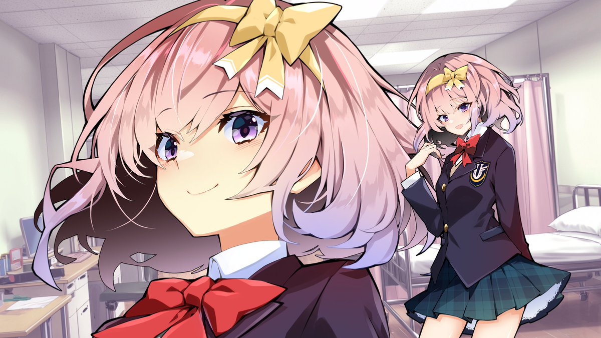 tagahazu_bsk's tweet image. 【進捗報告】
#月夜にかれん
ゲストクリエイターの鈴羅木かりん先生（@suzuragi）から🌙月夜にかれんの描き下ろしのスチルの１枚が届きました。
許斐夜未のシーンです。こちらにはさらにものすごい差分が用意されています！

#wip #indiedevs