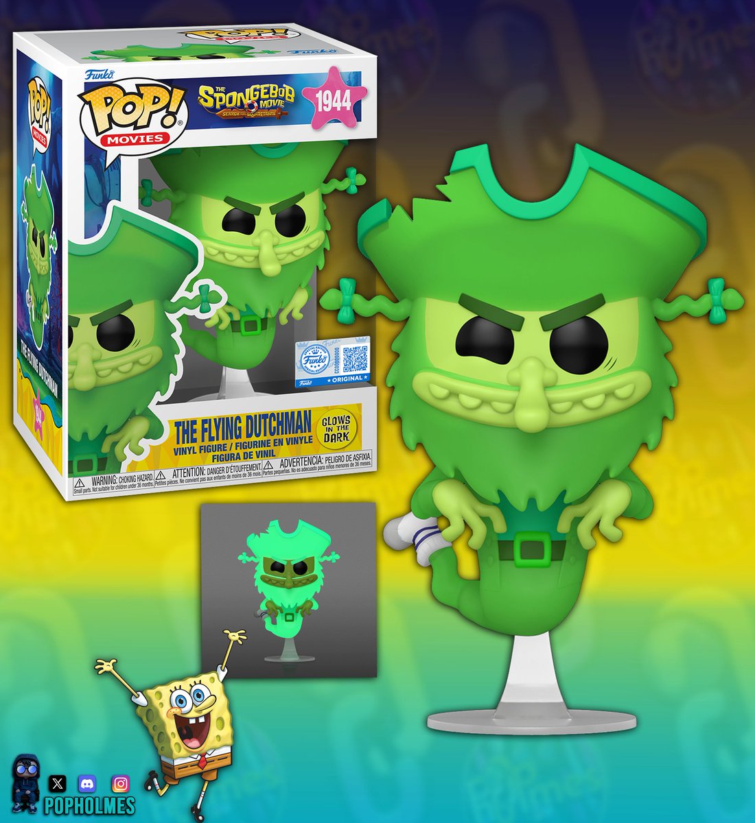 pop_holmes's tweet photo. First look and Preorder Amazon Exclusive GITD Spongebob The Flying Dutchman Funko Pop! #ad 
.
https://t.co/pcDsDrdV7W
.
#spongebobsquarepants #flyingdutchman #spongebob #funkopop #funko https://t.co/EWLIBSzoSm