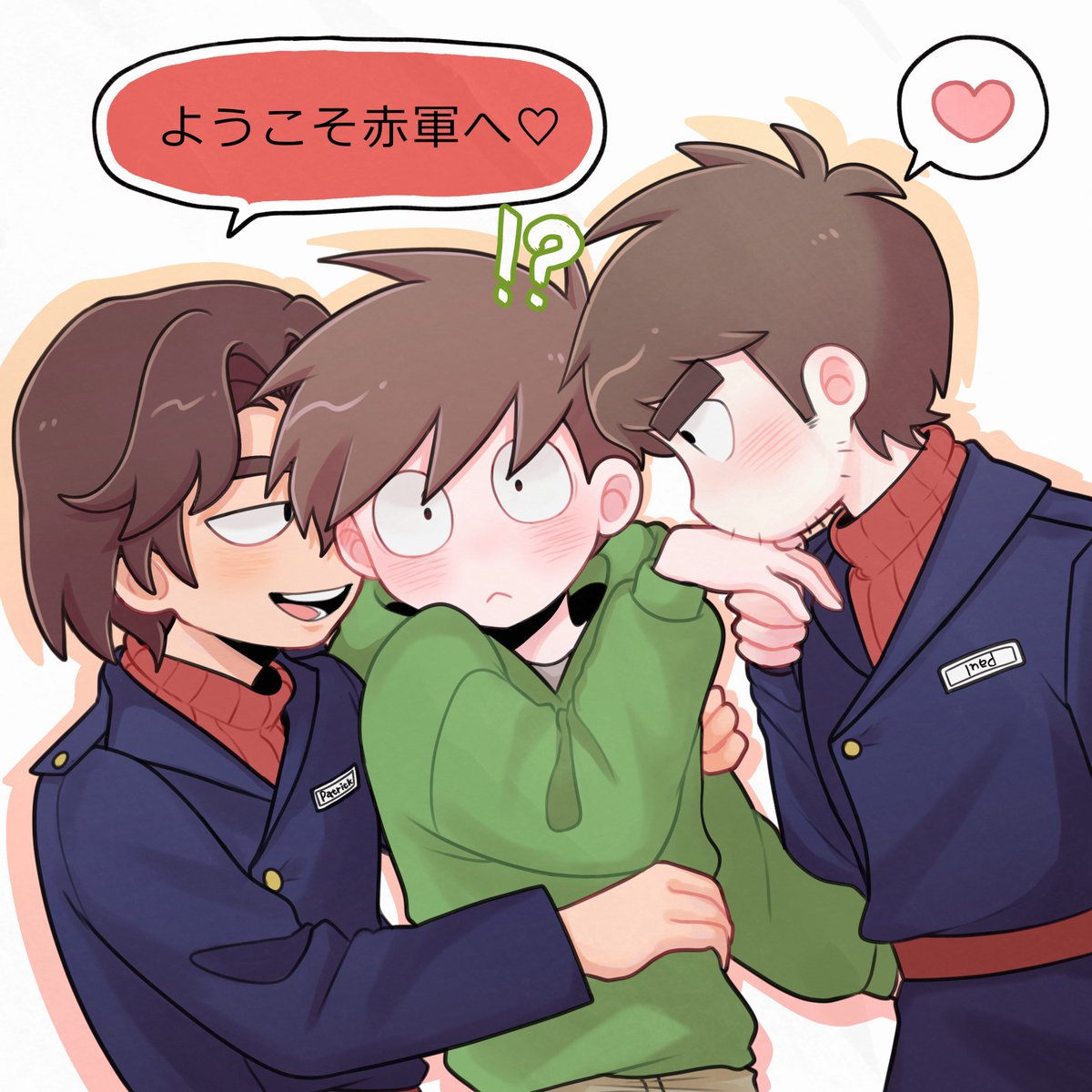 edd_tom_'s tweet photo. 💗💚💛
#Pauledd  
マロリクの赤軍サンドです！
💛さん初描き😂 https://t.co/KeRPiW9Qjz